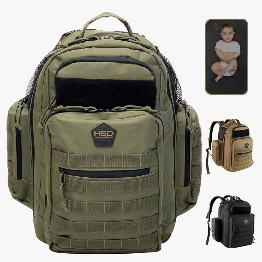 Men's Tactical Diaper Bag Backpack - Green